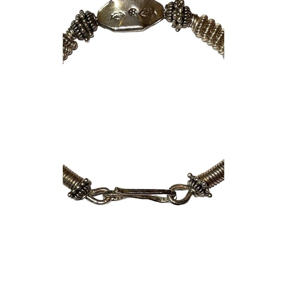 Silver Spring Coil Primitive 925 Spacer Bead Bracelet 23g S Hook Clasp - Picture 6 of 7